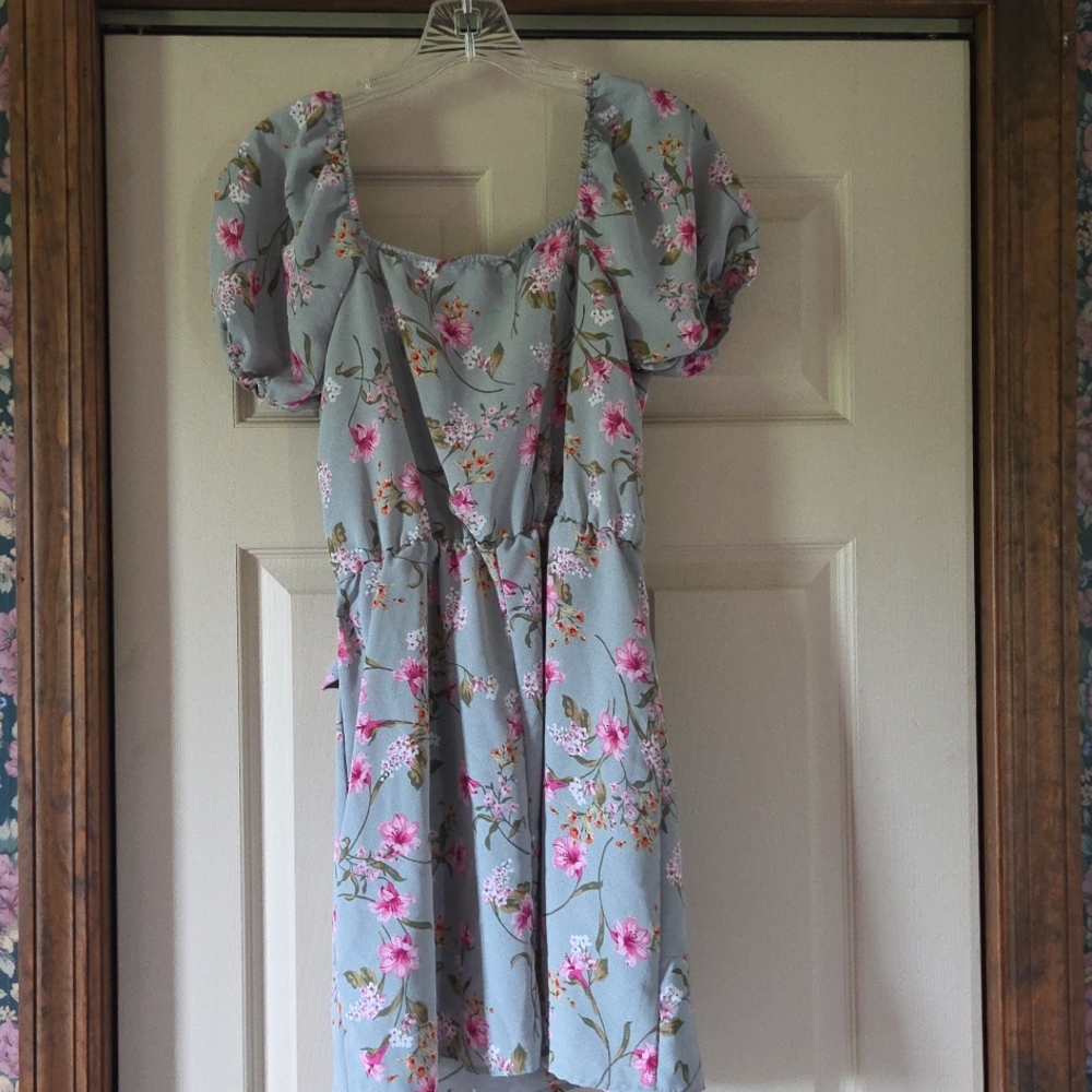 Lily Rose Pink & Green Floral Dress - Picture 2 of 5